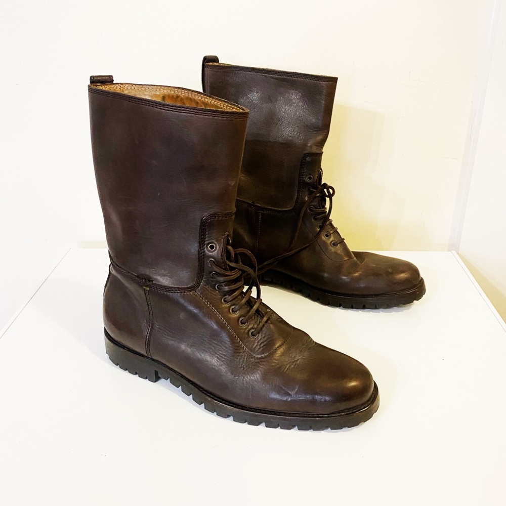 YSL Yves saint Laurent Men's Brown Leather Boots sz 10 - Picture 2 of 6